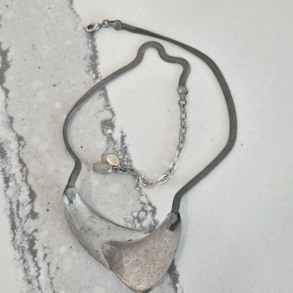 Vintage Marjorie Baer Necklace Abstract Pendant Lobster Clasp Statement Jewelry - Picture 3 of 8